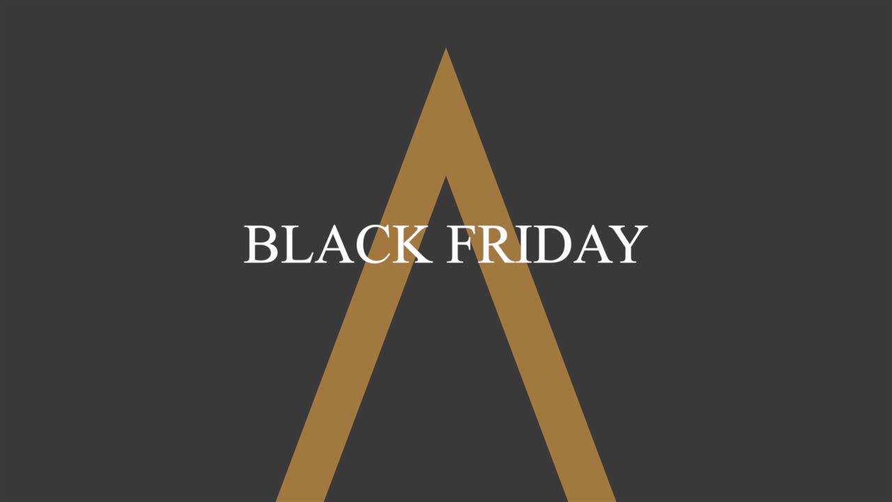 현대 블랙 프라이데이 텍스트와 금색 삼각형의 검은색 그라디엔트