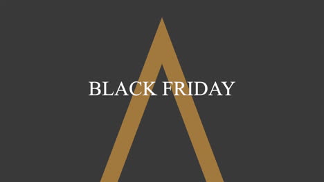 modern black friday text with gold triangle on black gradient