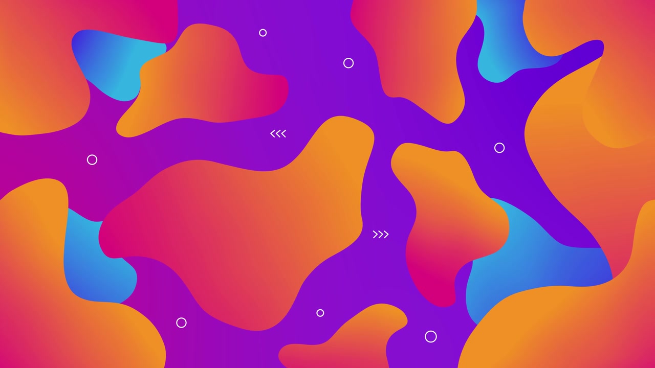 Vibrant Abstract Background with Moving Fluid Shapes and Gradient Colors