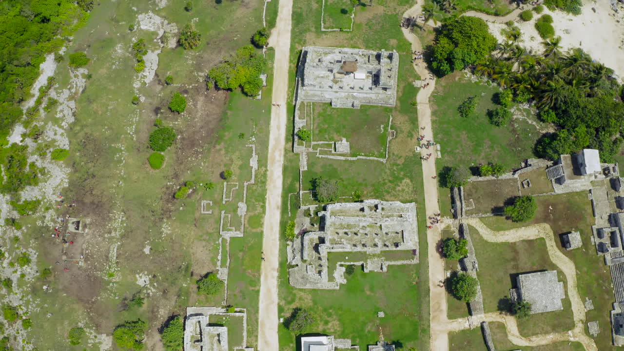 Mayans ruins of Tulum Mexico in Quintana Roo from drone view