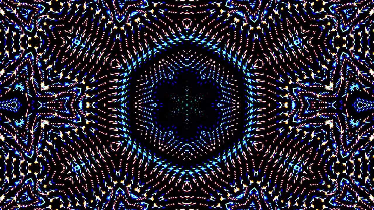 líneas coloridas ondas brillantes forma de flor fondo caleidoscopio resumen