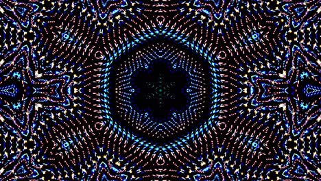 colorful lines glowing waves flower shape background kaleidoscope abstract