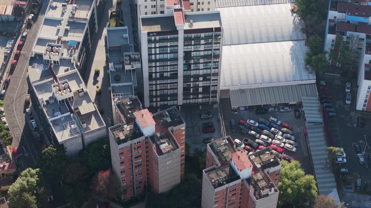 Buildings of apartments viewed from above, CDMX