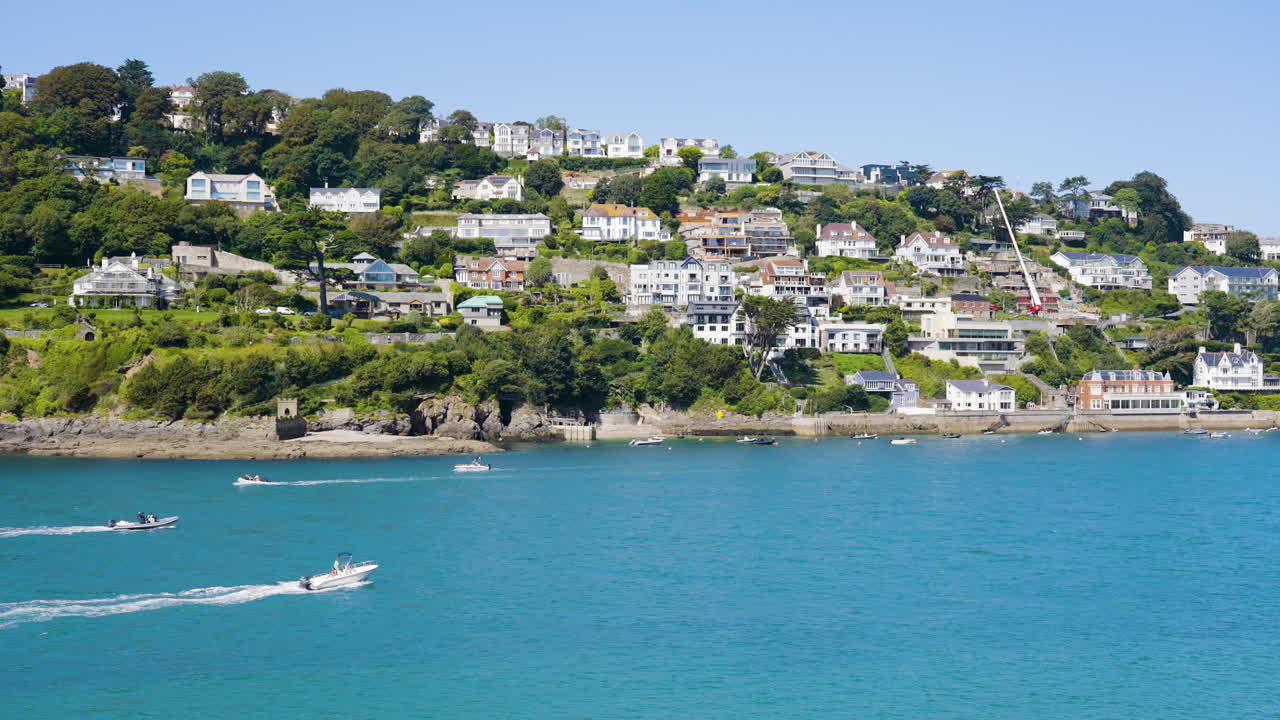 Coastal Town with Houses and Boats