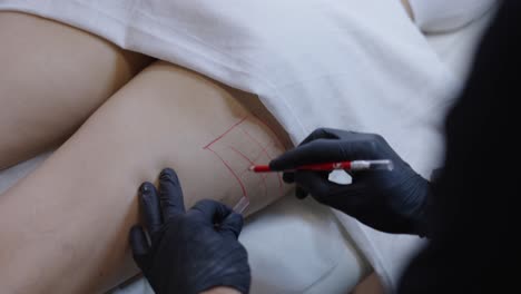 preparation for cosmetic treatment on thigh