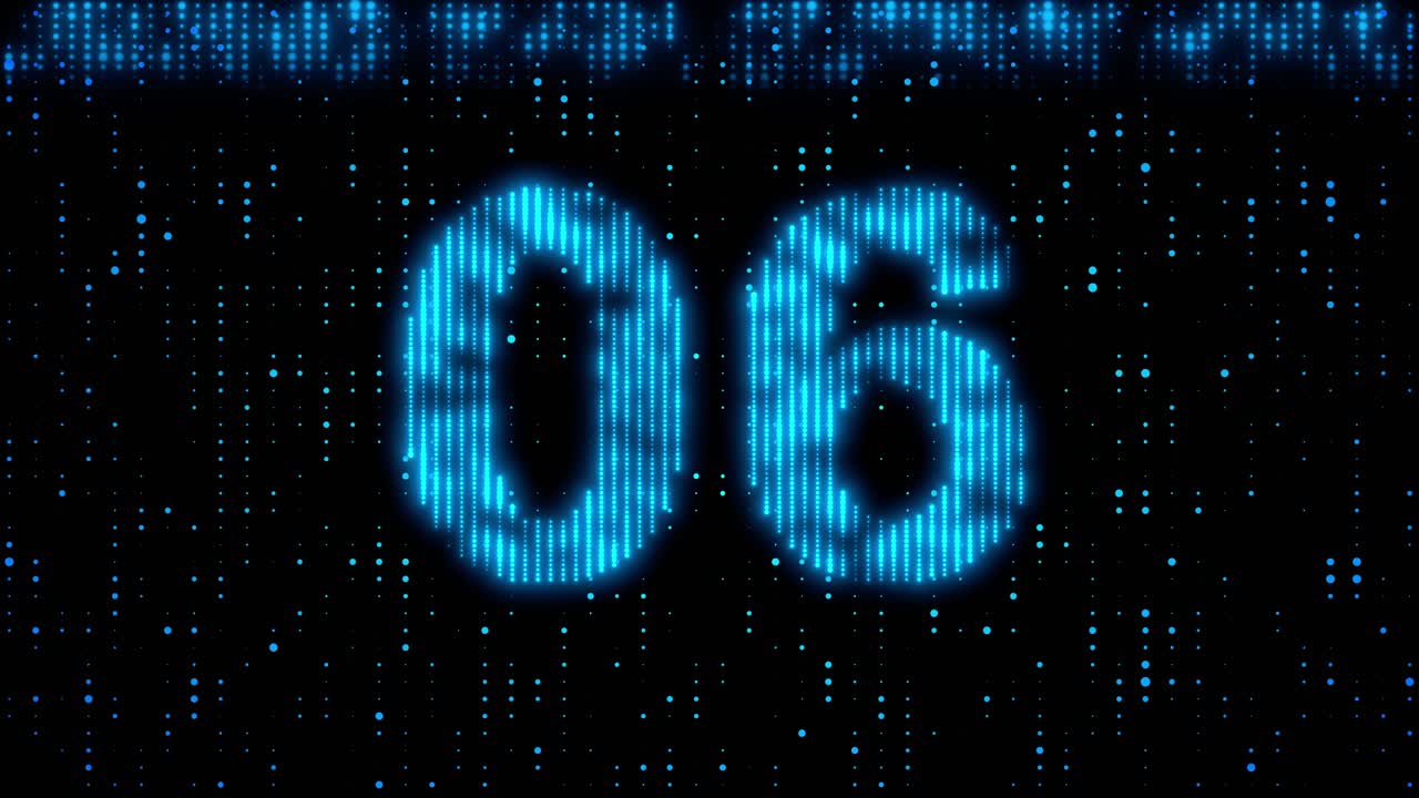 4k digital ten seconds hologram dots countdown animation futuristic hud with countdown high tech