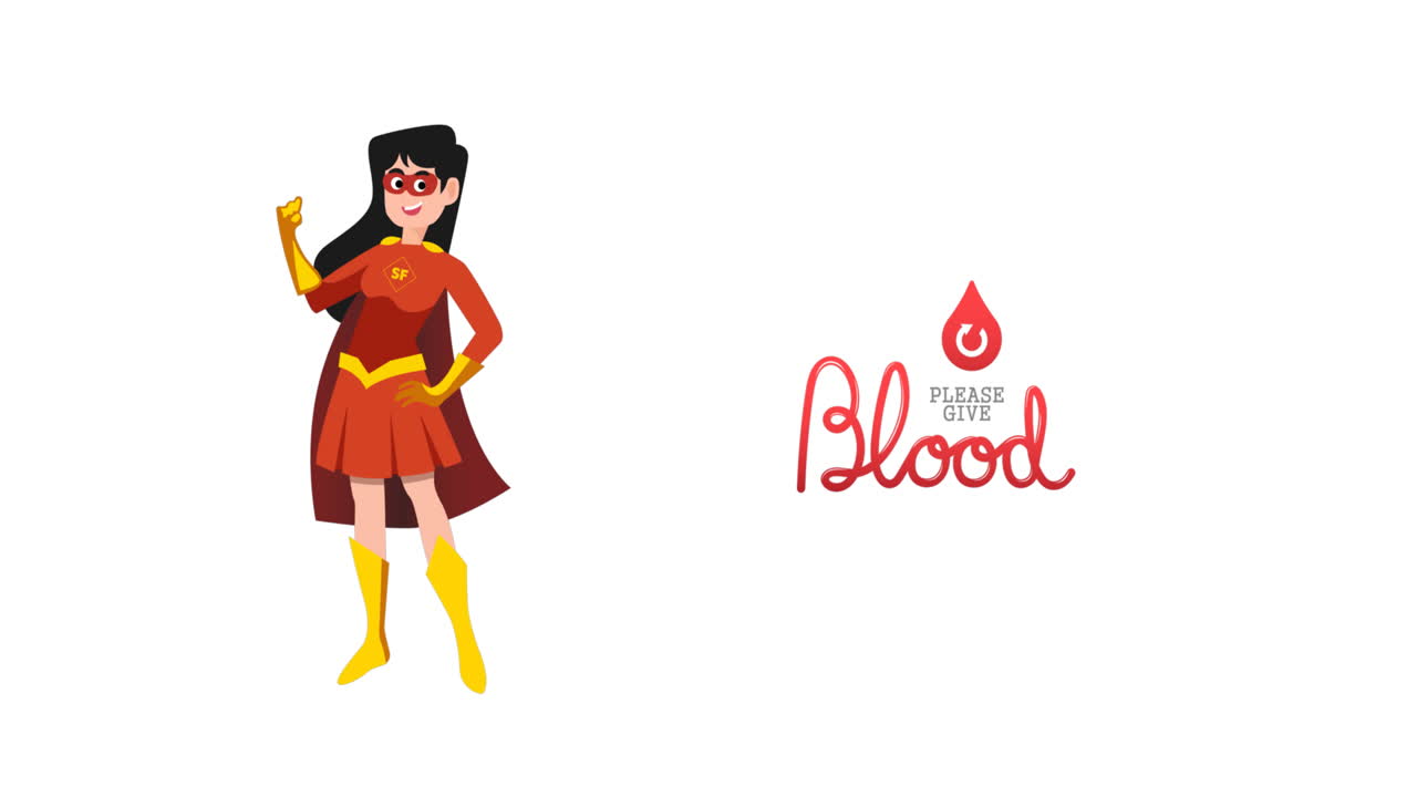 Animation of please give blood over medical icon on white background