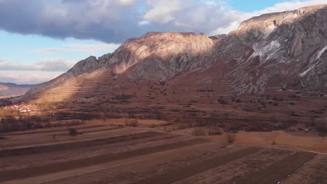 trascau mountains in romania, seen from a drone on a sunny day, aerial view