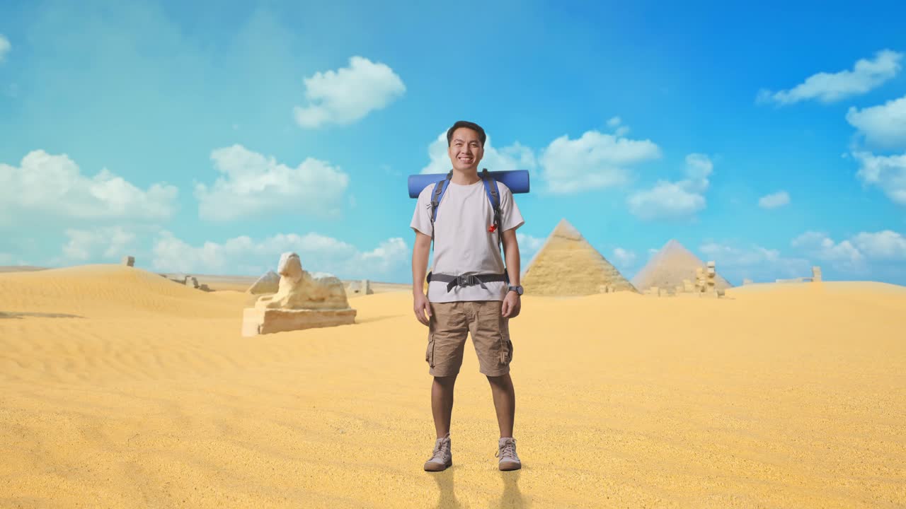 Man Exploring the Egyptian Desert