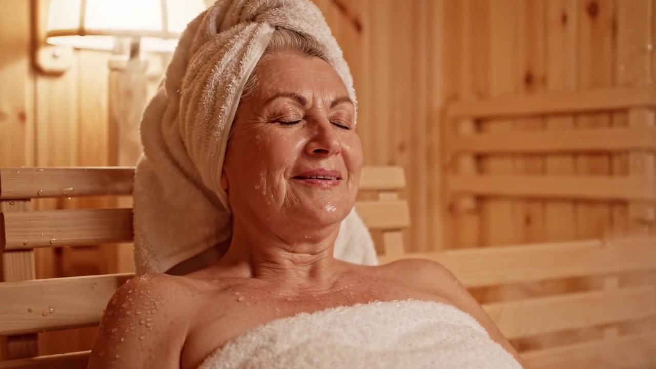 Un momento sereno: Godersi un'esperienza rilassante in sauna con calore, tranquillità e beata indulgenza tra gli aromi rilassanti del legno naturale