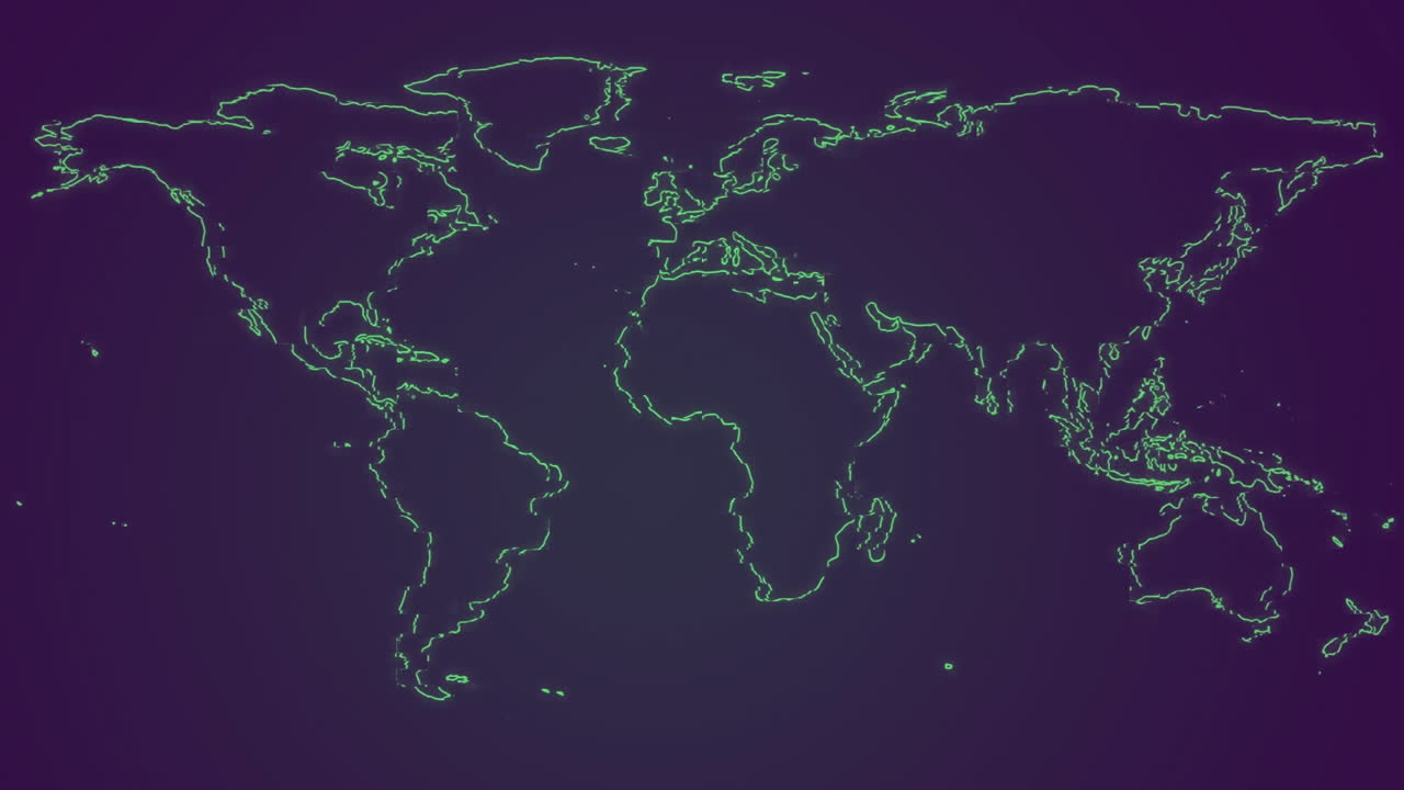 Animation of floating world map on black background
