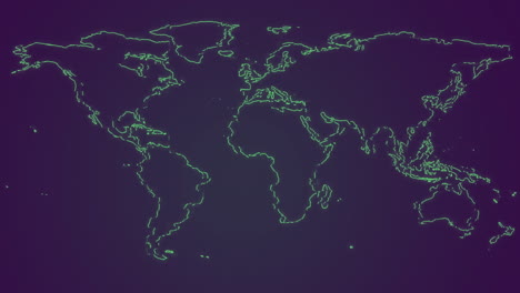 animación de un mapa del mundo flotante sobre un fondo negro