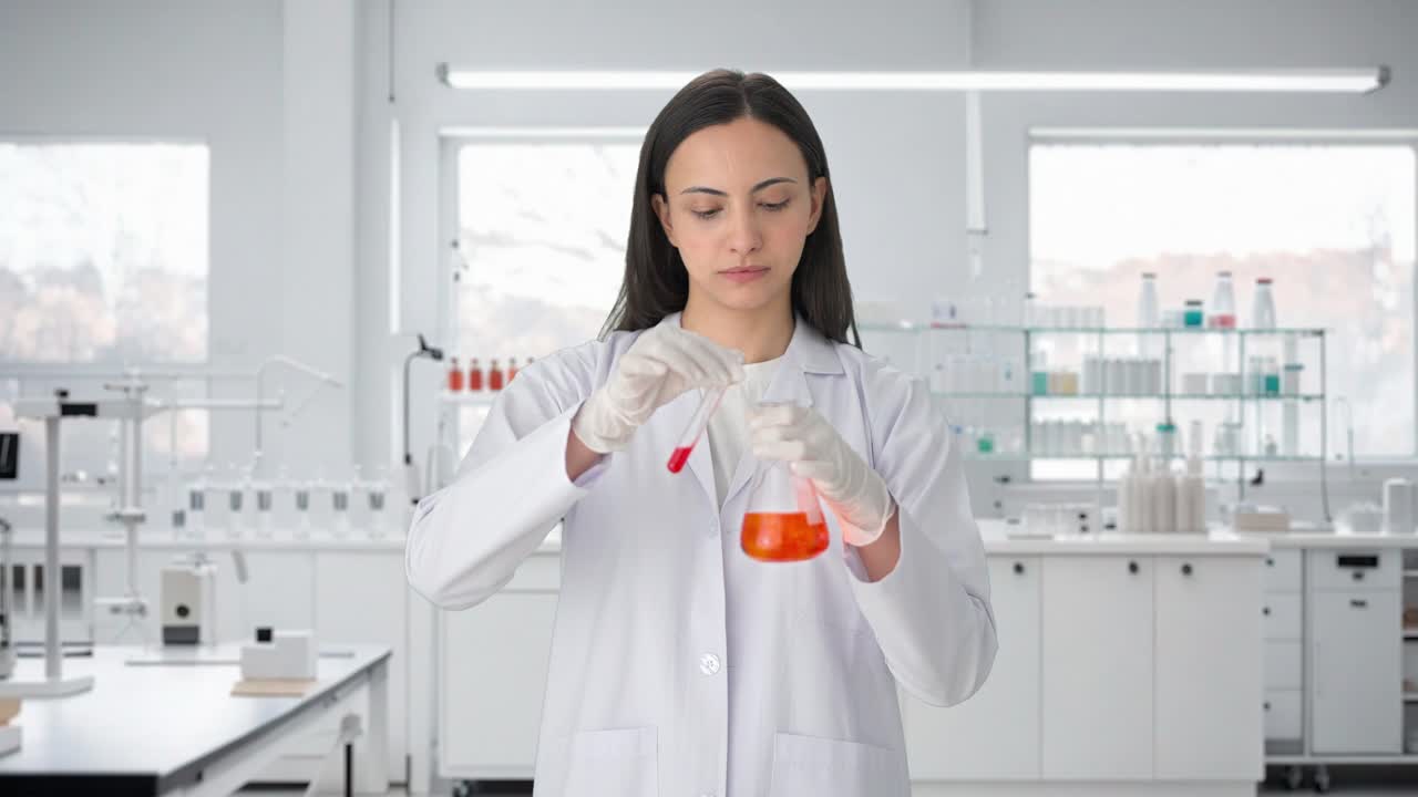 científica india haciendo experimentos en un laboratorio