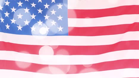 Animation-Von-Punkten-über-Der-Flagge-Der-USA