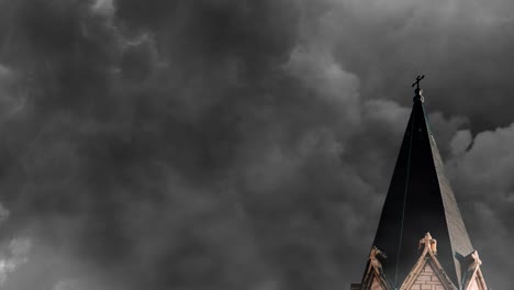 church-roof-with-storm-clouds-background