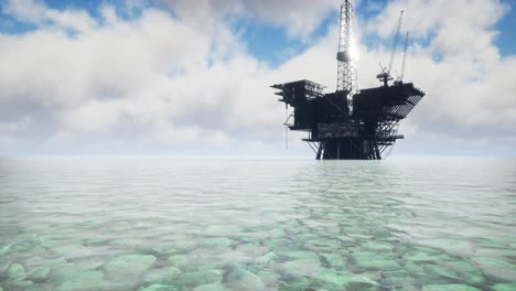 large pacific ocean offshore oil rig drilling platform