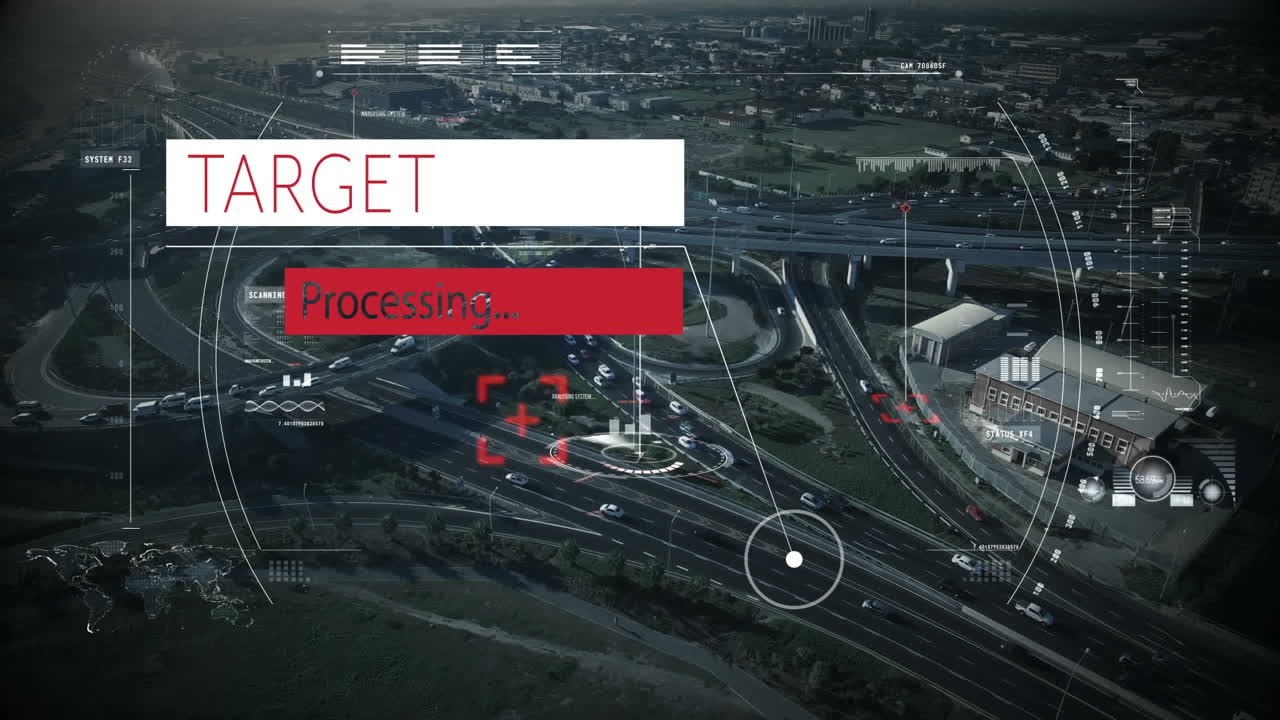 Target processing text against cityscape