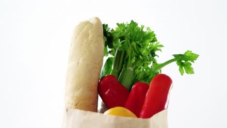 fresh vegetables in shopping bag