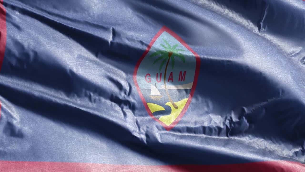 바람의 순환에 천천히 흔들리는 구암 섬유 발, 바람에 부드럽게 흔들리는 과마스 배너, 직물 섬유 조직, 완전한 채우기 배경, 20 초 순환.