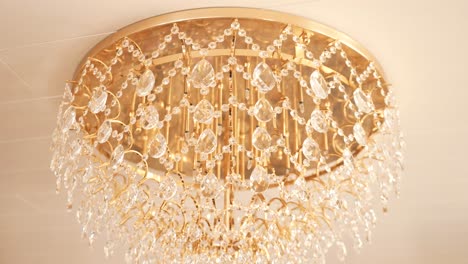 hanging crystal chandelier, rotating shot