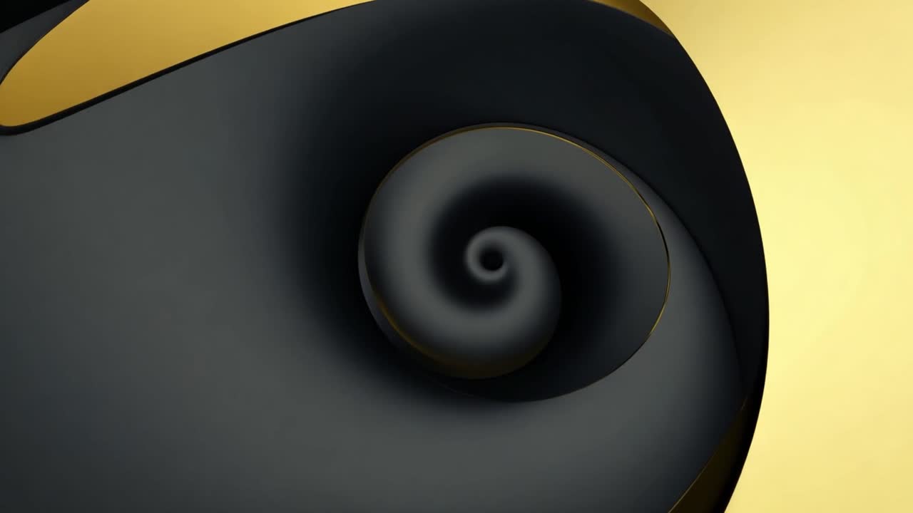 Abstract Black and Gold Spiral Design