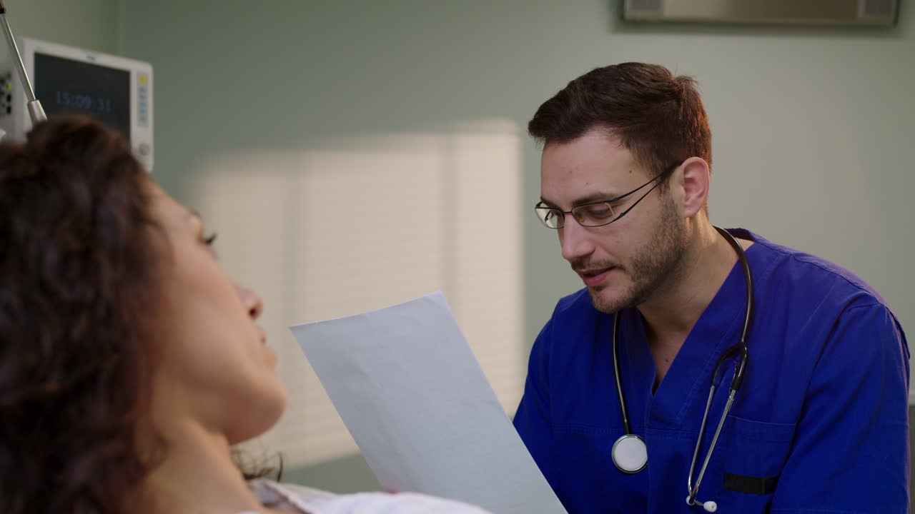 Doctor examining a patient in a hospital