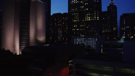 High-Rise-Buildings-At-Night-In-The-City-Of-Atlanta,-Georgia,-United-States