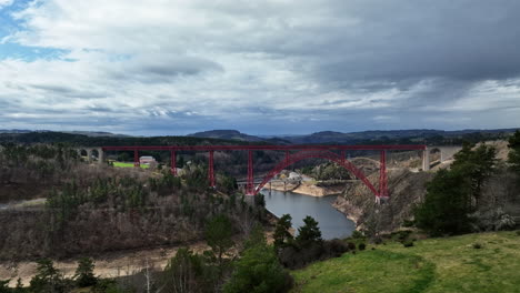 Aerial-view-of-the-iconic-Garabit-Viaduct,-a-marvel-of-19th-century-engineering.