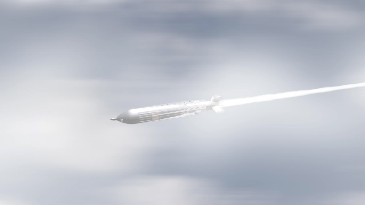 A missile flying through the sky