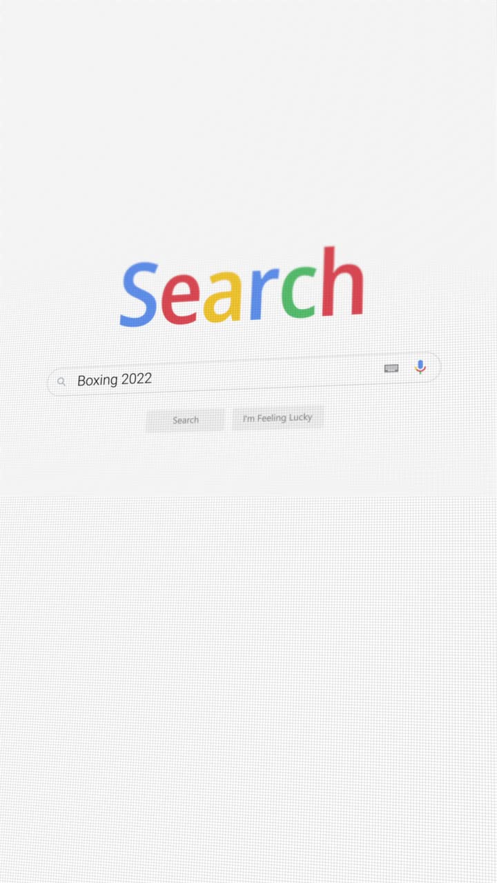 Vertical video of searching for Boxing 2022 on Internet browser