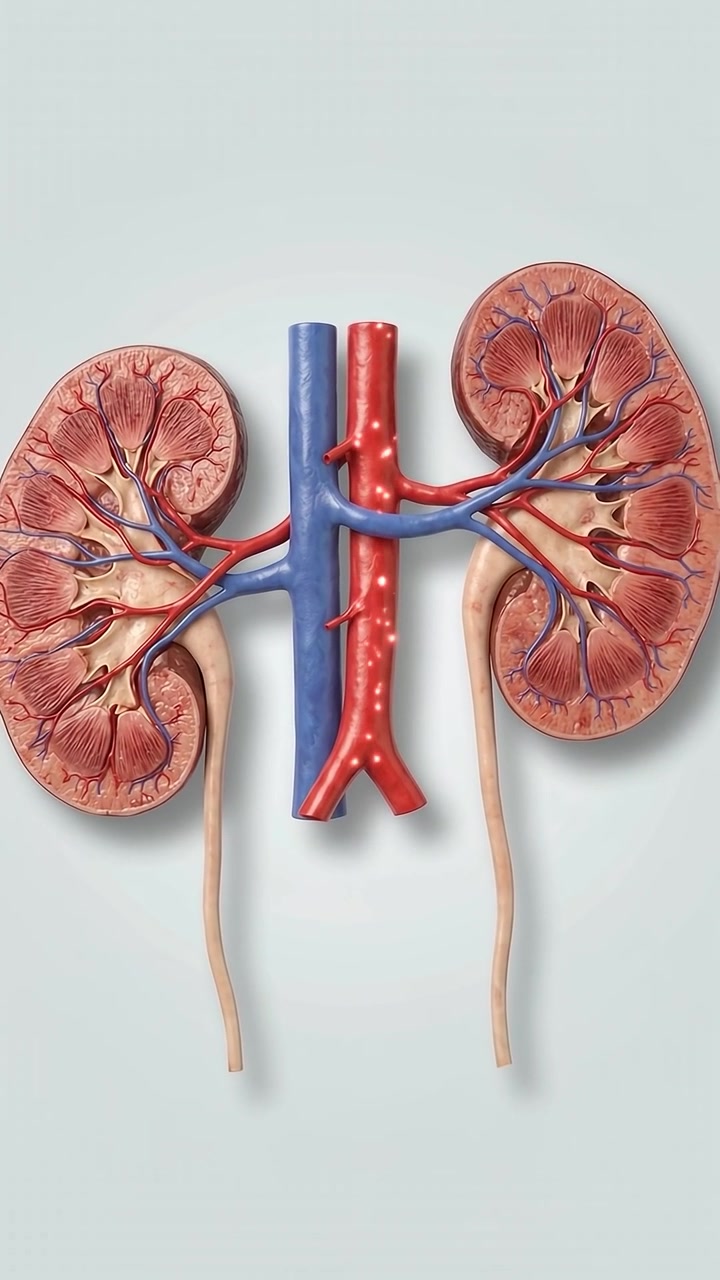 3D Medical Animation of Human Kidney Anatomy and Blood Flow