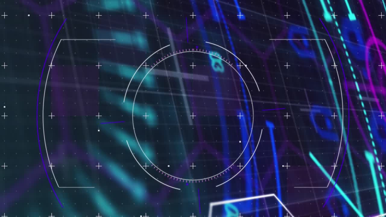 Animation of scope scanning over round scanner and data processing against black background