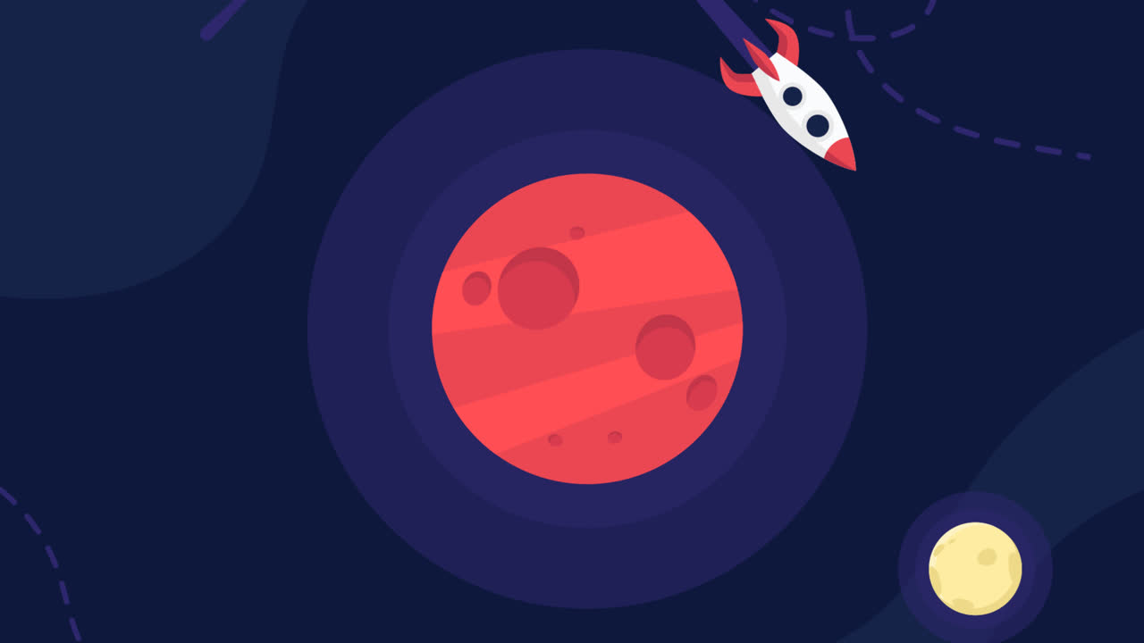 Motion Graphic of Mars exploration background