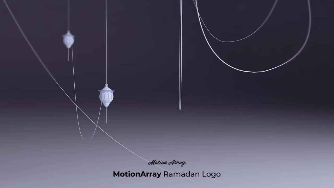 Ramadan Logo and Lanterns