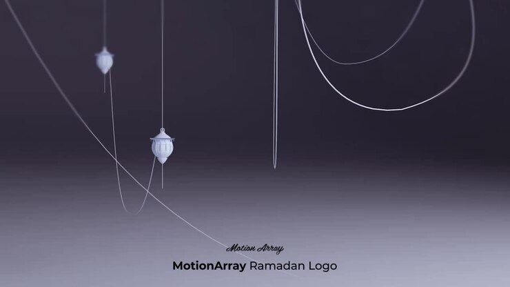 Ramadan Logo and Lanterns