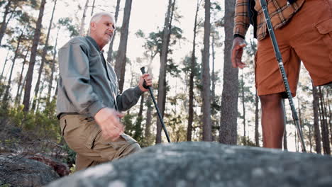 senior men hiking together