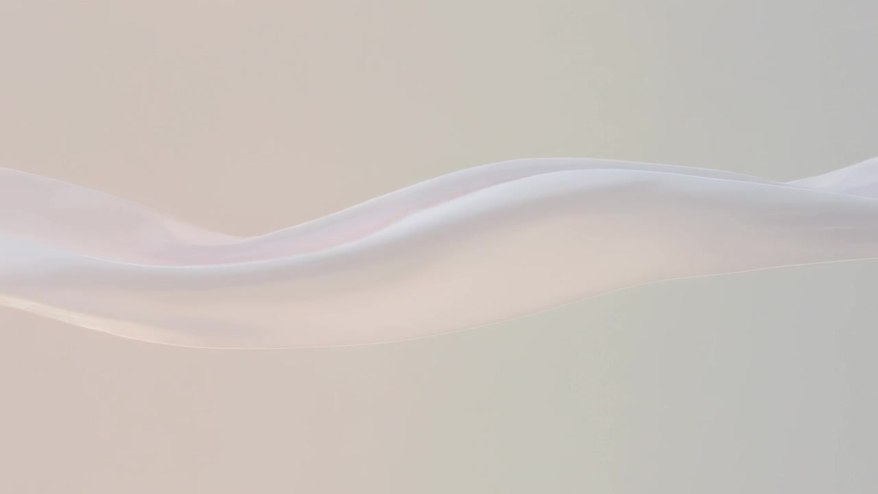 Animazione che inizia, un nastro traslucido che si muove verso destra su una sfumatura pastello, mostrando un bagliore lucido.