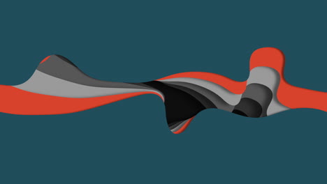 dynamic orange and black waveform in motion