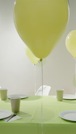 simple celebration setting with balloons