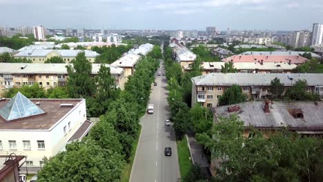 aerial view of a city street