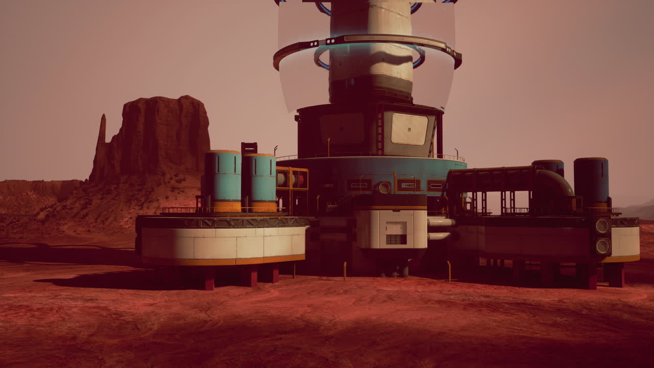 A futuristic base on Mars