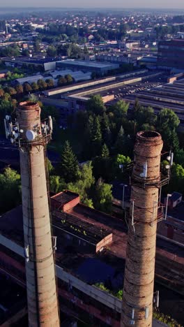 old big pipe or chimney in the city
