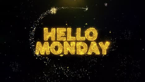 hello monday graphic design with fireworks