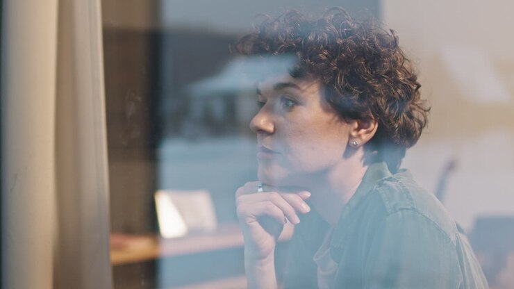 Thoughtful Woman Looking At Window
