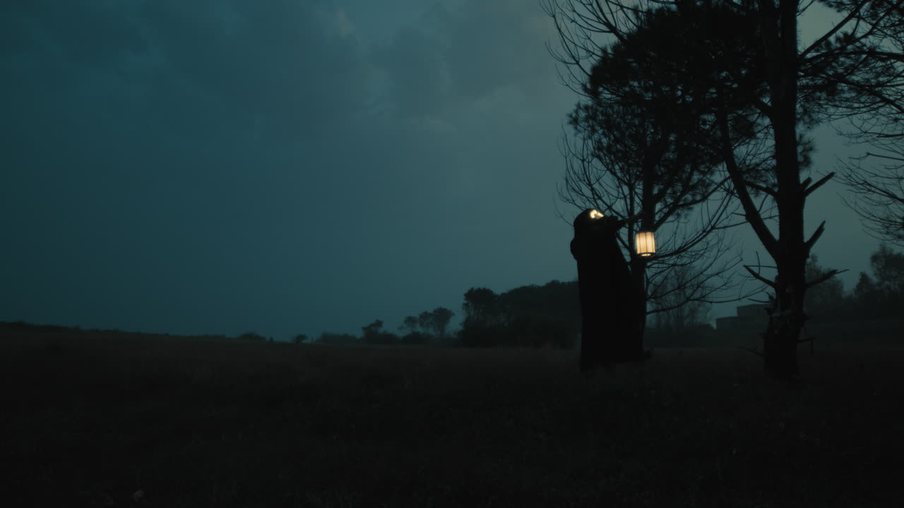 Halloween Night A Man Seeks Darkness Near Haunted Forest