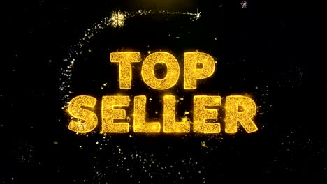 top seller text on gold particles fireworks display.