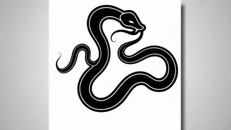 stylized black snake silhouette on white background