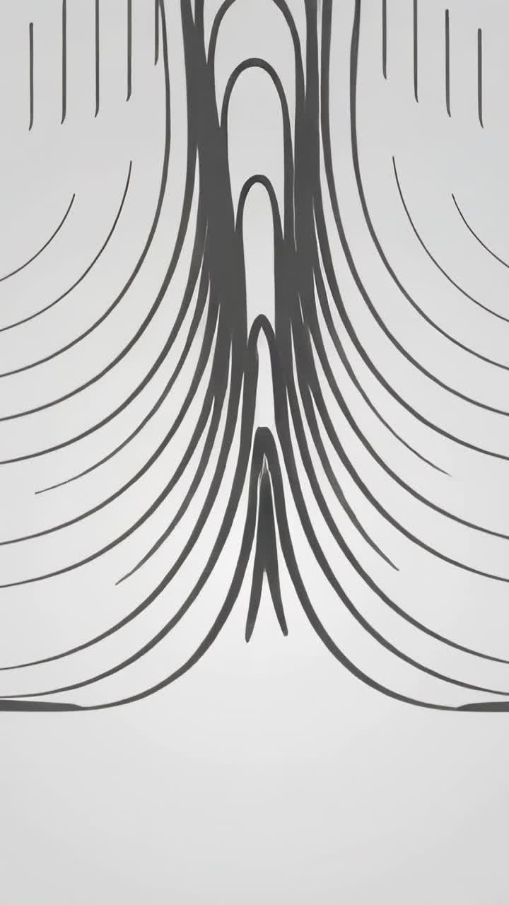 Abstraktní černé linie tvořící dynamický geometrický vzor