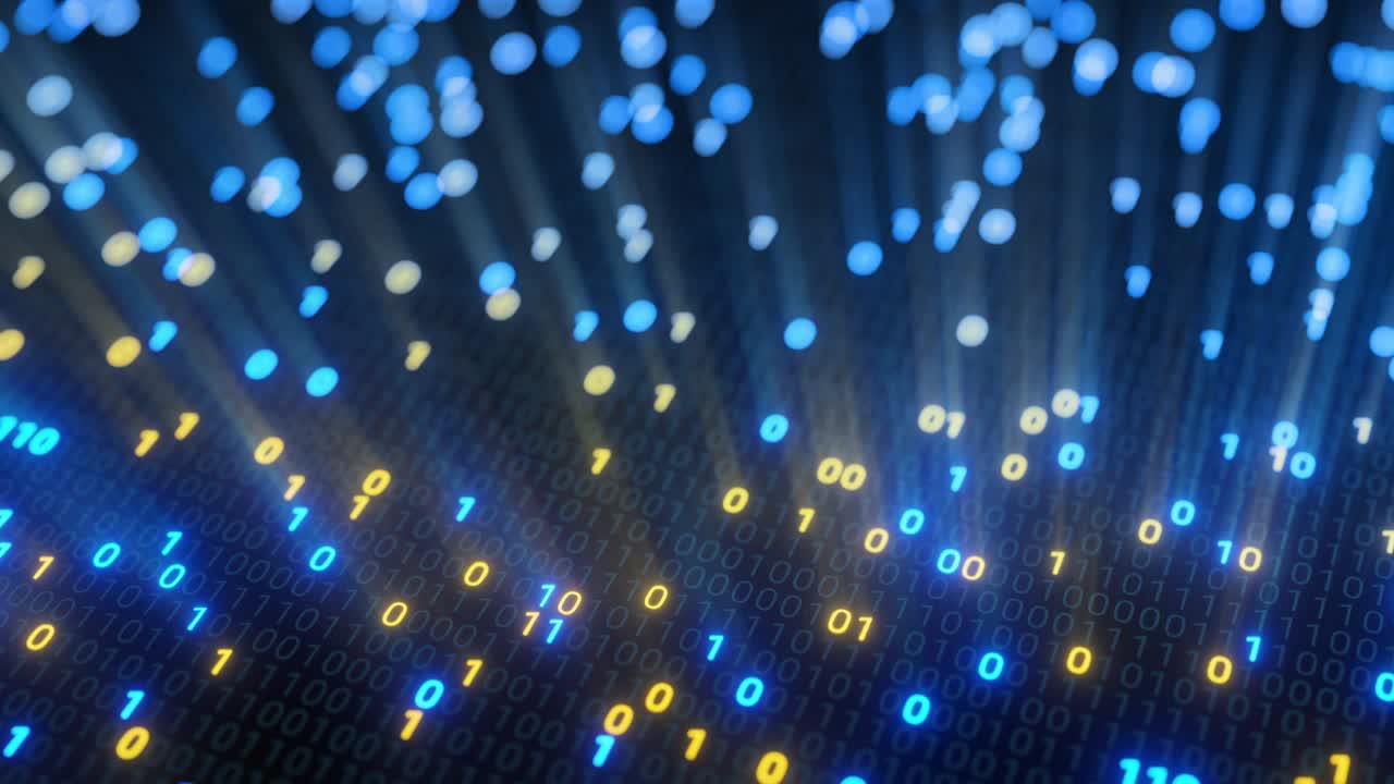 Big data cloud computing internet of things IOT AI network technology. Seamless loop 4K VJ background.