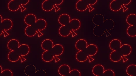 Red-clubs-card-pattern-with-neon-light